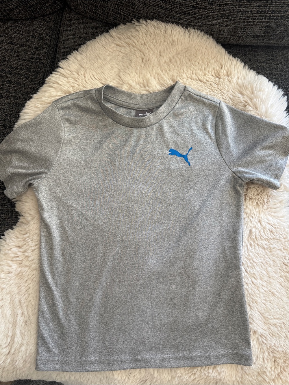 Puma Boys Size 5 Gray Short Sleeve Tee